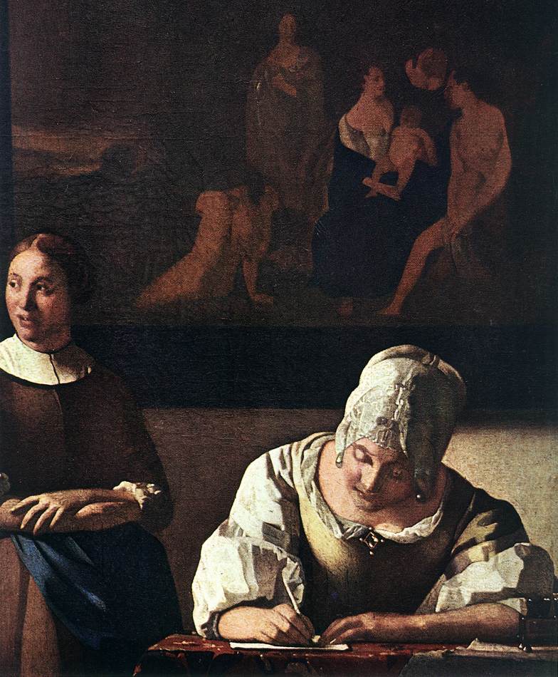 Lady Writing a Letter with Her Maid (detail) set